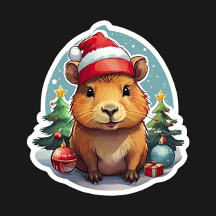 Capybara Christmas, Christmas Animals, Cute Adorable Funny Capybara T-Shirt