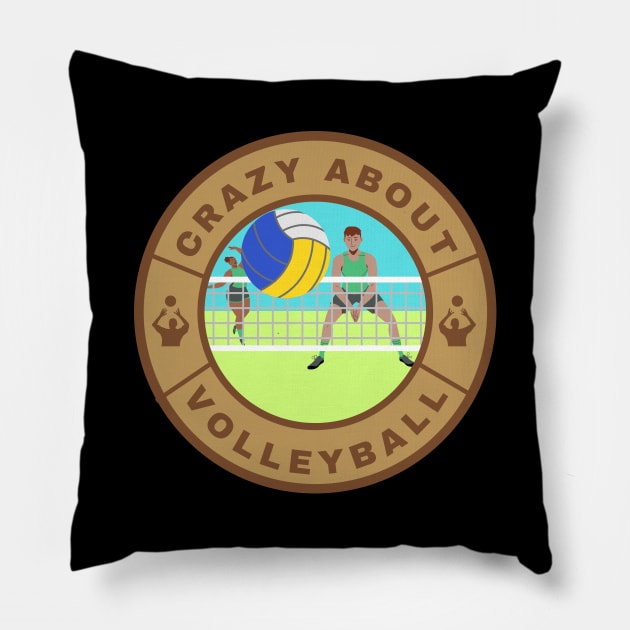 crazy about Volleyball Pillow by InspiredCreative