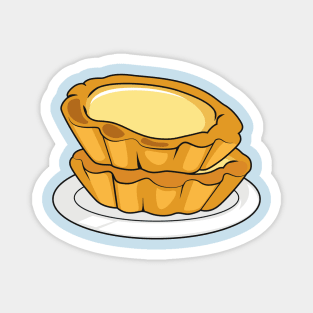 Egg tart cartoon illustration Magnet