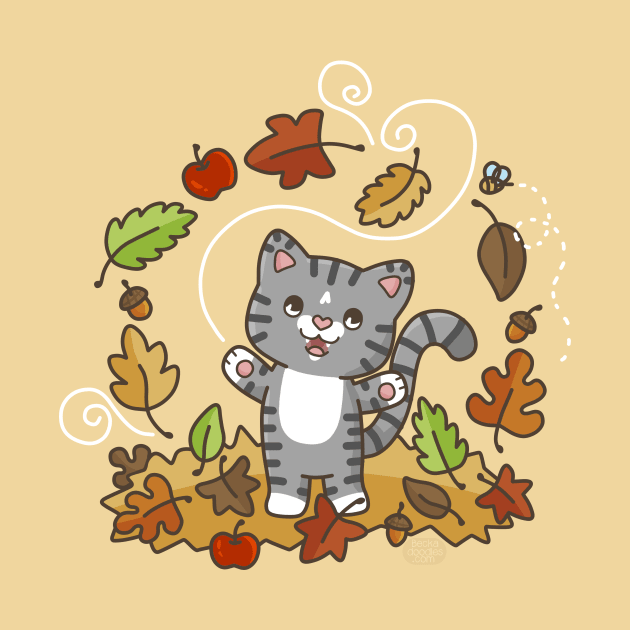 Happy Fall Kitty by beckadoodles