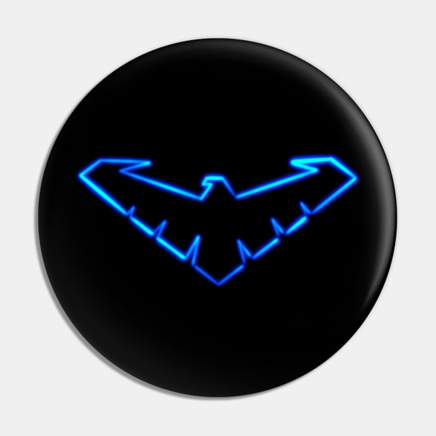 Neon Wing of the night symbol Pin by Randomart