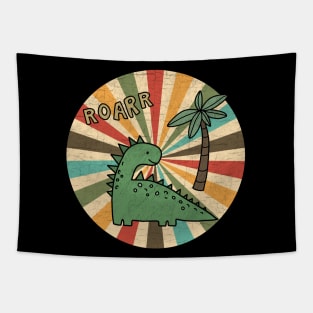 Dinosaur drawing - Retro colors Tapestry