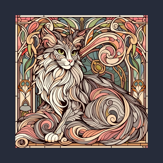 Kitty Cat Art Nouveau by DesignDinamique