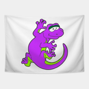 Smiley Gecko Children's Climbing Lizard Cartoon Tapestry