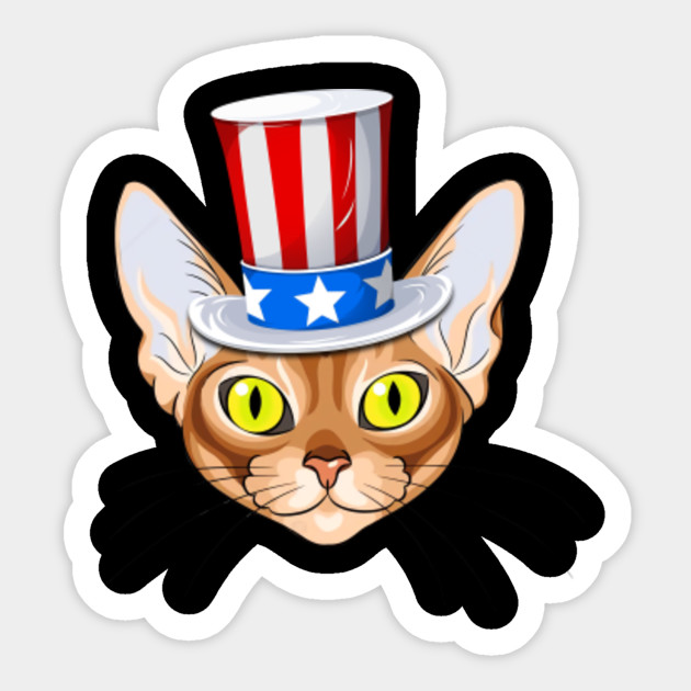 Abyssinian 4th Of July T Shirt Men Boys Cat Paw 4th Of July Sticker Teepublic
