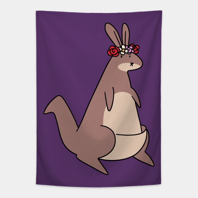 Flower Crown Kangaroo Tapestry by saradaboru