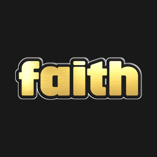 Shiny black and Gold FAITH word ver3 by Donperion