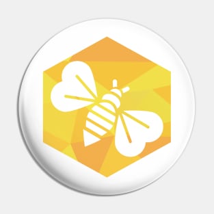 hexagonal modern bee logo and vector icon Pin