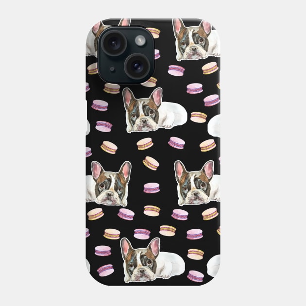 french bulldog and macaroons Phone Case by VicaVeresk