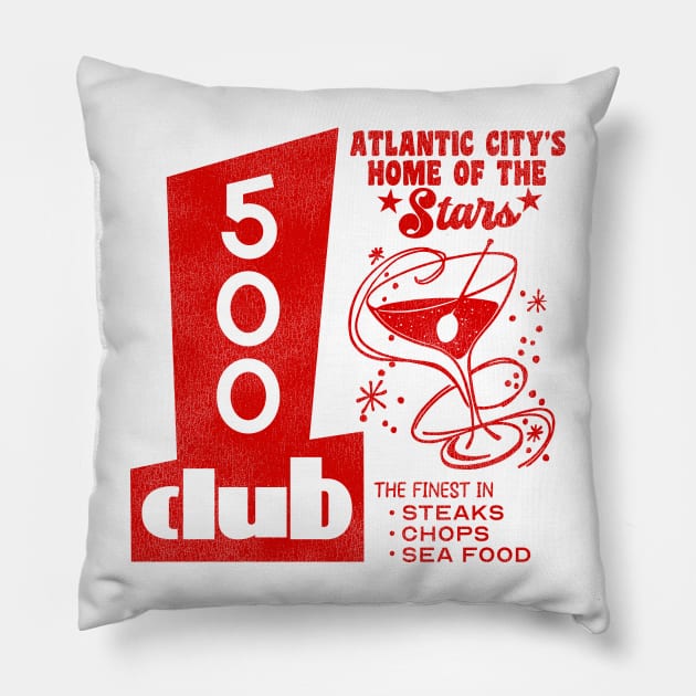 Defunct The 500 Club Atlantic City, NJ Pillow by darklordpug