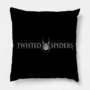 Twisted Spiders White on Black Pillow