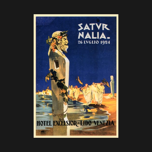 Roman SATUR NALIA Hotel Excelsior Venice Vintage Italy Travel by vintageposters