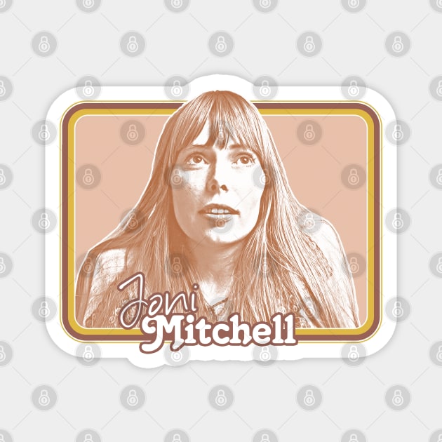 Joni Mitchell // Retro 1970s Style Fan Art Design Magnet by DankFutura