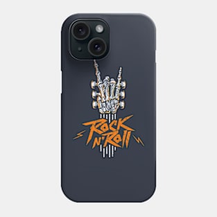 Guitar Neck Skeleton Hand Rock and Roll Guitar Pick Tee Merch Phone Case