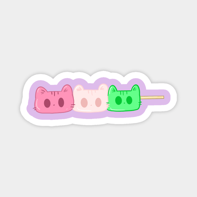Kitty Dango Magnet by Witchvibes