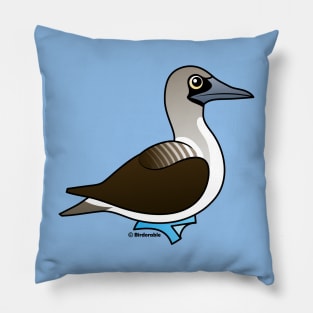 Cute Birdorable Blue-footed Booby Cartoon Bird Pillow