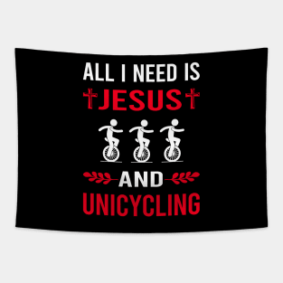 I Need Jesus And Unicycling Unicycle Unicyclist Tapestry