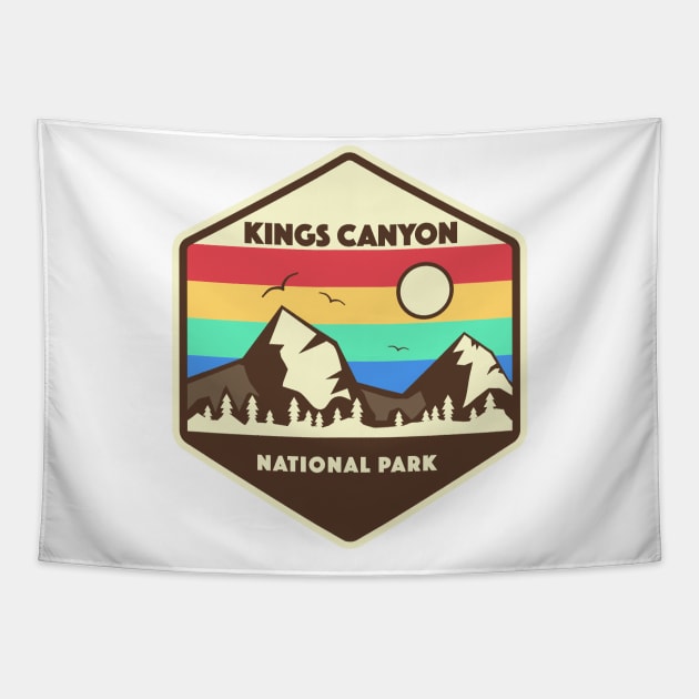 Kings Canyon National Park Retro Tapestry by roamfree