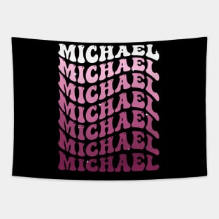 Michael First Name Personalized Retro Groovy Birthday Tapestry