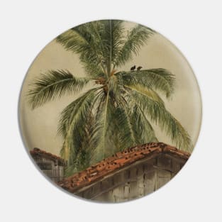 Palm Trees and Housetops, Ecuador by Frederic Edwin Church Pin