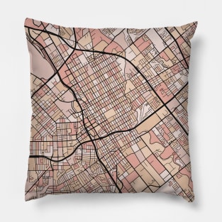 San Jose Map Pattern in Soft Pink Pastels Pillow