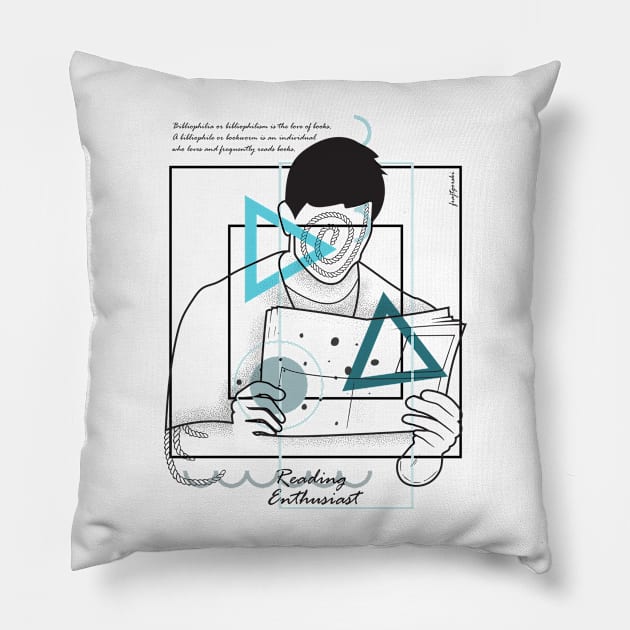 Reading enthusiast version 8 Pillow by Frajtgorski