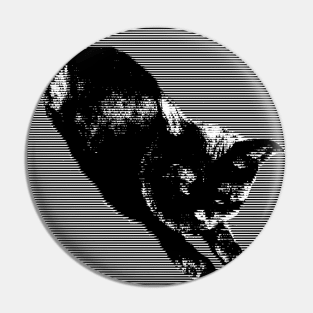 Graphic Black Cat Pin