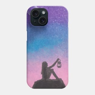 Girl in Beautiful Night Sky Phone Case