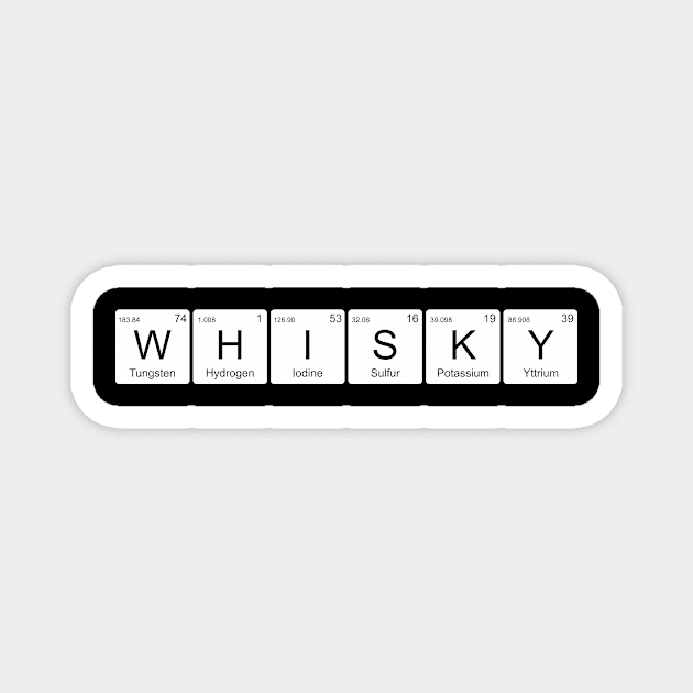 Whiskey PT Periodic Table W-H-I-S-K-Y Magnet by Jennifer