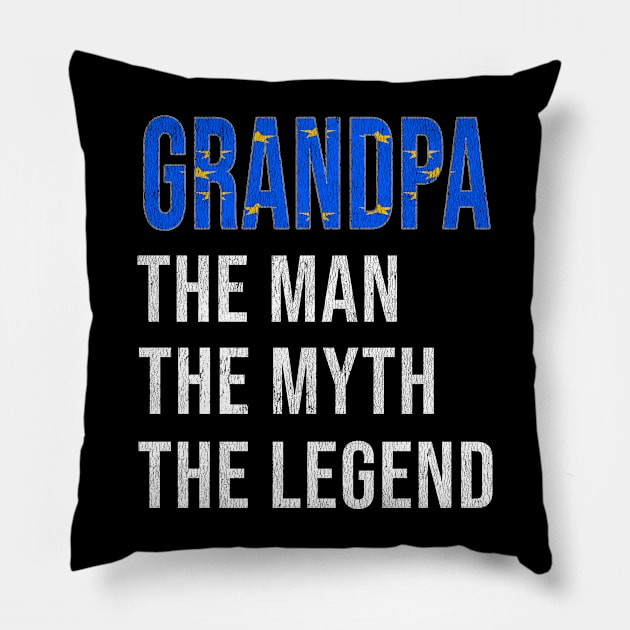 Grand Father European Union Grandpa The Man The Myth The Legend - Gift for European Union Dad With Roots From  European Union Pillow by Country Flags