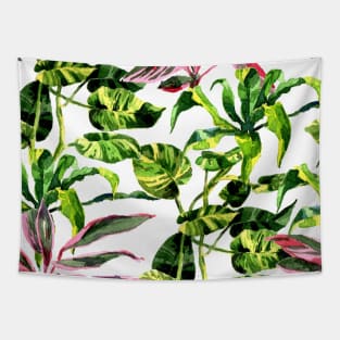 Watercolor tropical leaves and plants Tapestry