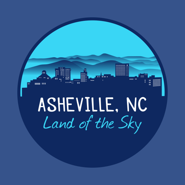 Asheville Cityscape - Land of the Sky - BlueG 07 by AVL Merch