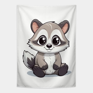 Cartoon Cute Kawaii Adorable Raccoon Tapestry