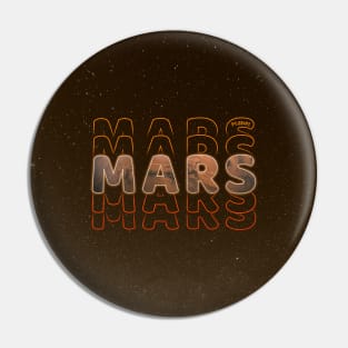 Typograph Planet Mars: The Red Planet V02 Pin