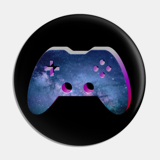 Cosmic Galaxy - Gaming Gamer Abstract - Gamepad Controller - Video Game Lover - Graphic Background Pin by MaystarUniverse