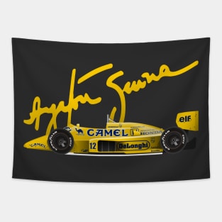 Ayrton Senna's Lotus 99T Illustration Tapestry