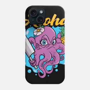 Aloha Octopus holding pineapple Phone Case