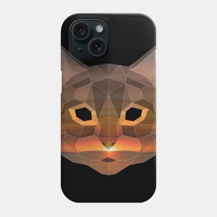 Cat Low Poly Double Exposure Art Phone Case