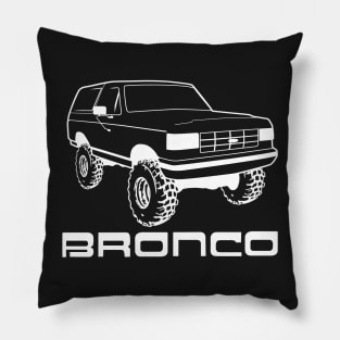 1987-1991 Ford Bronco w/Tires, Black Print Pillow