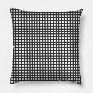 Grey mesh grid square lines pattern Pillow