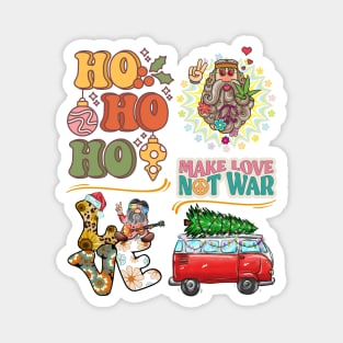 Hippie Christmas, Hippie way, Hippie Lifestyle, Make Love not War Magnet