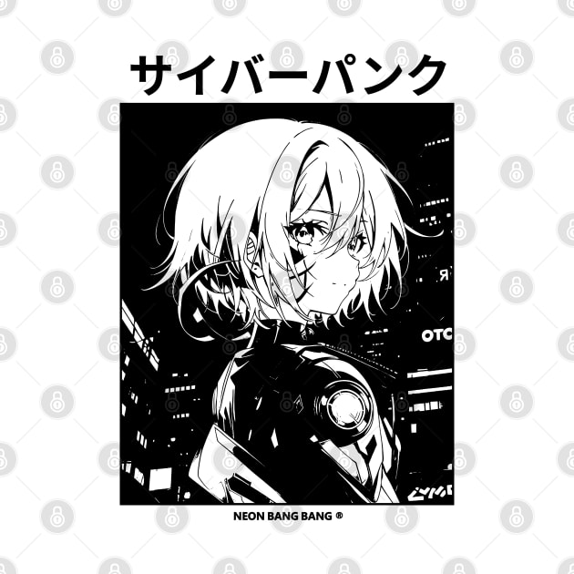 Cyberpunk Girl Manga Aesthetic Goth Grunge White by Neon Bang Bang