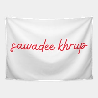 sawadee khrup - Thai red - Flag color Tapestry