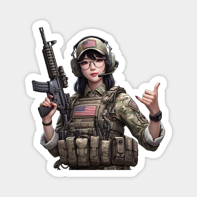 Tactical Girl Magnet by Rawlifegraphic