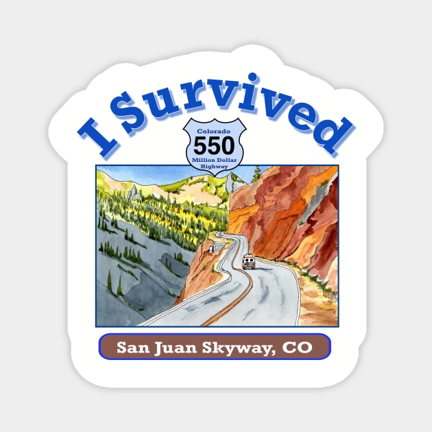 I Survived Hwy 550 Colorado, San Juan Skyway Magnet by MMcBuck