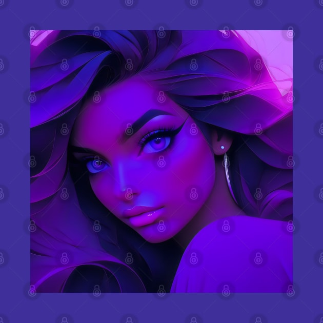 Beautiful girl in purple aesthetic by Spaceboyishere