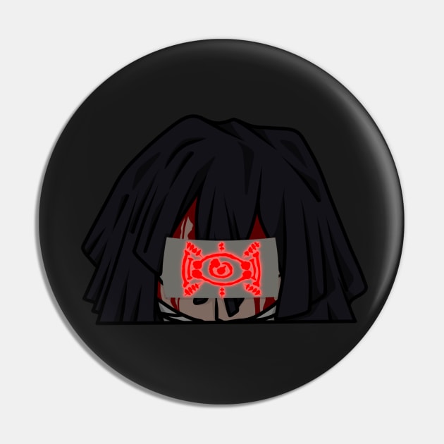 Obanai Iguro Blood Art Talisman Peekers ( Glowing ) Pin by No-No-Square