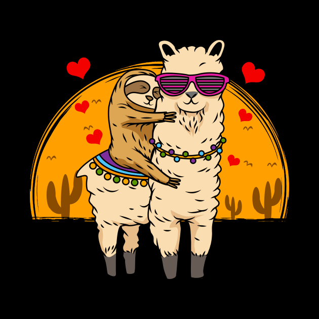 Sloth Riding Llama Cute Fluffy Lama & Sleepy Sloth by theperfectpresents