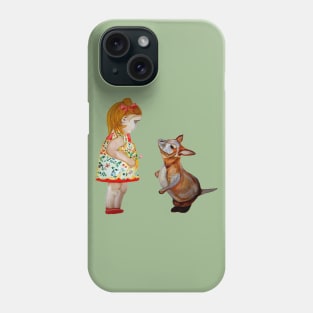 Child and a Small Kangaroo Phone Case