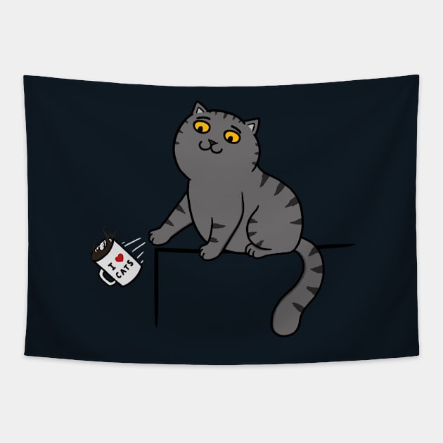 Not Cool Kitty Tapestry by bohsky